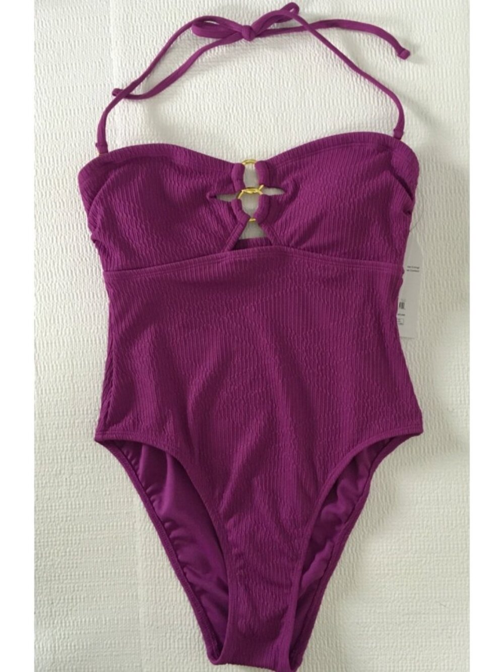 Time and Tru One Piece Swimsuit Size S 4 to 6 Purple Cheeky High Leg New w Tags